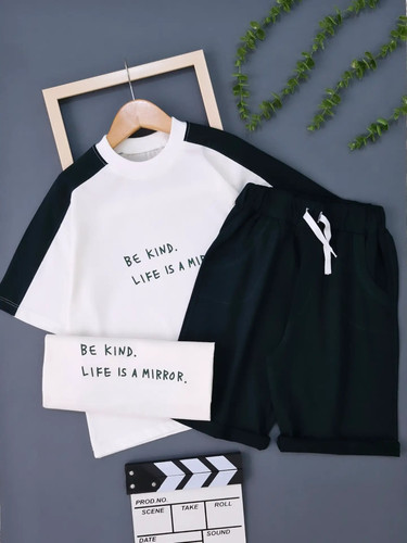 ست تیشرت و شلوارک بچگانه مدل BE KIND