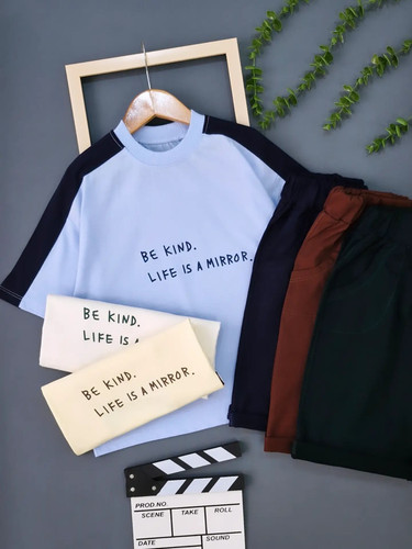 ست تیشرت و شلوارک بچگانه مدل BE KIND