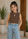 تاپ دخترانه مدل اشک پلنگی