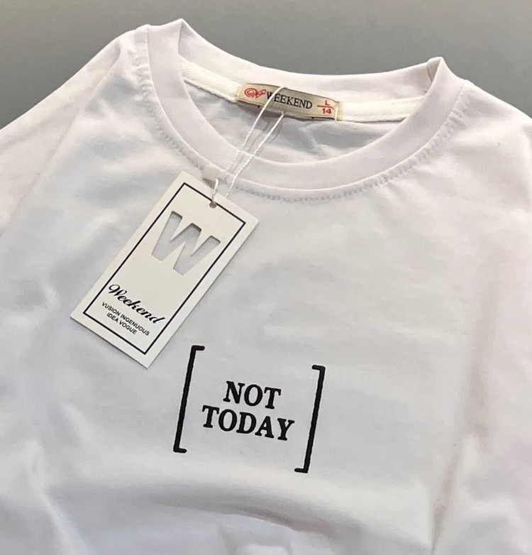 تیشرت بیسیک سفید مدل Not Today