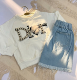 ست دو تیکه دورس و دامن دخترانه مدل DIOR