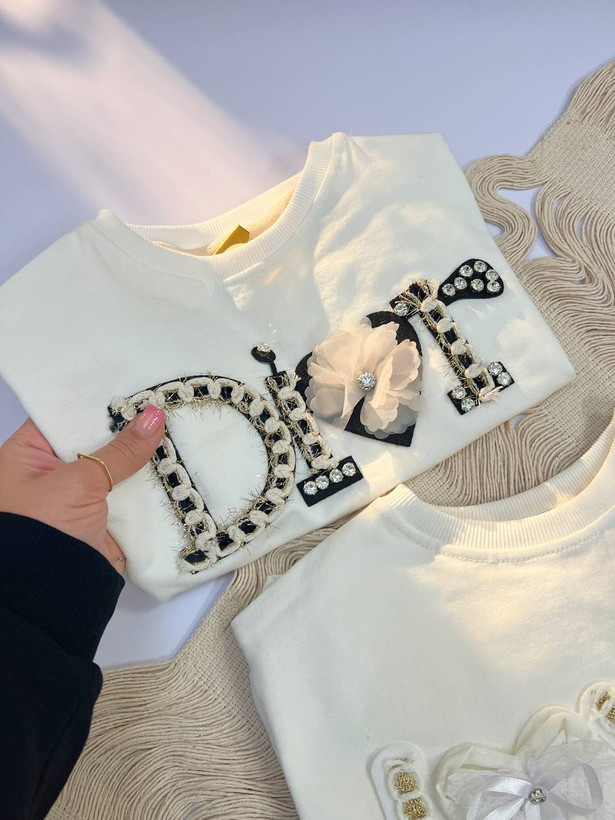 ست دو تیکه دورس و دامن دخترانه مدل DIOR